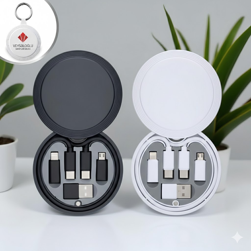 Şarj kabeli dəsti Ağ/Qara