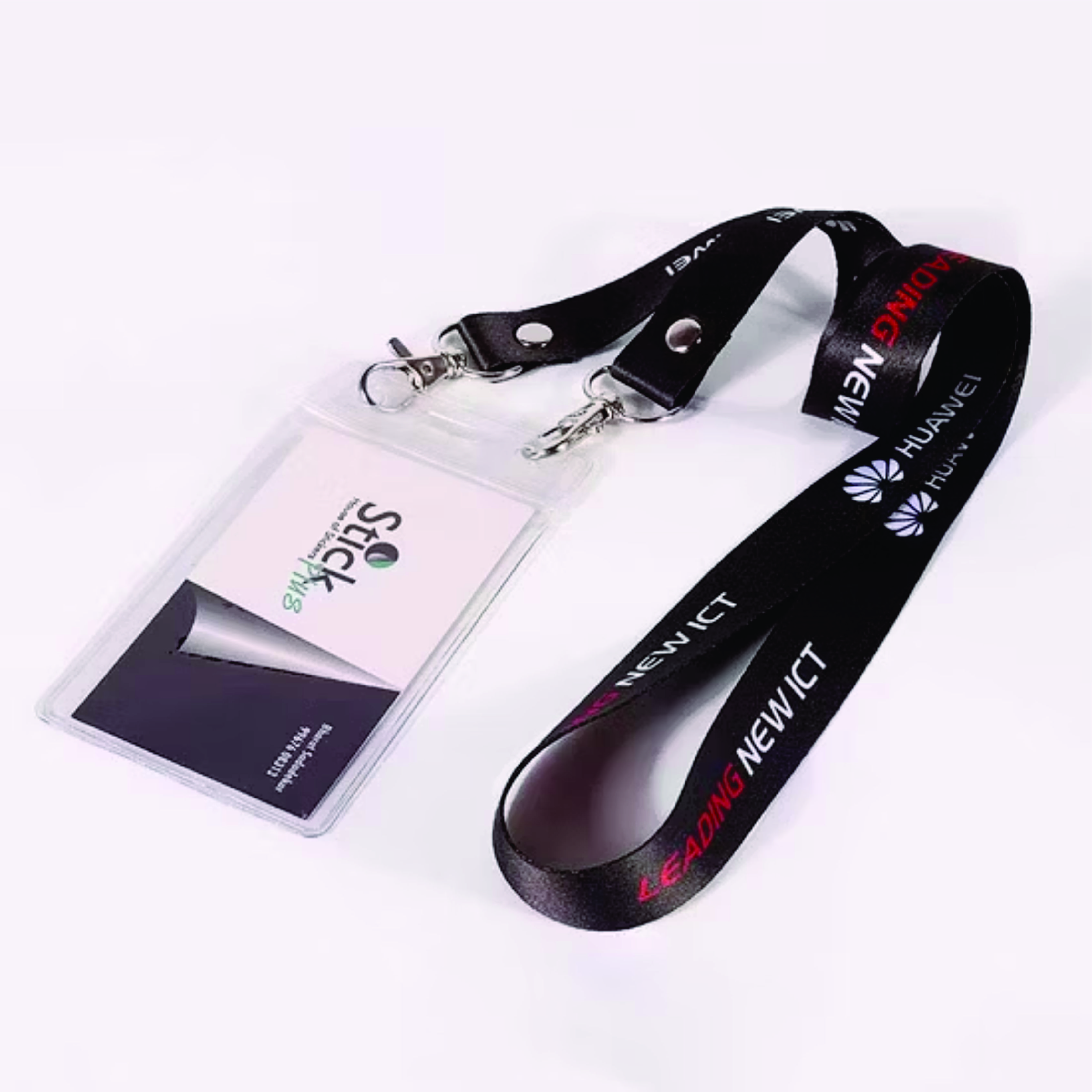 Fonlu boyun ipi + plastik kart (2 karabinli)